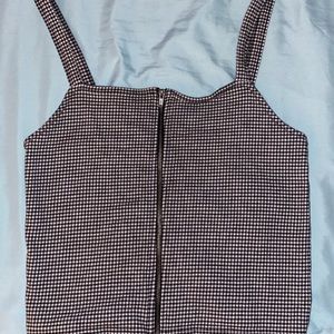 Gingham Zip Up Tank